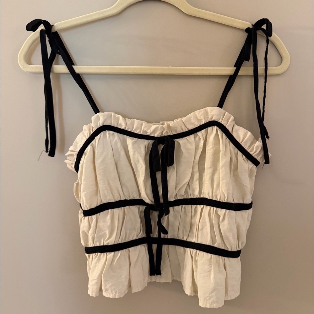 Elegant White and Black Women's Top